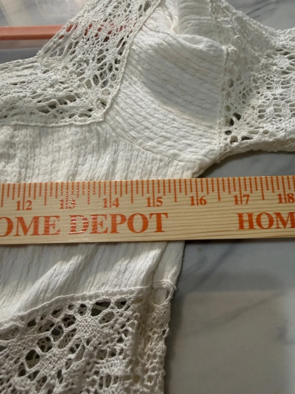 Free People White Crochet Lace Mini Dress Size 6 Boho Bridal Shower Bachelorette
